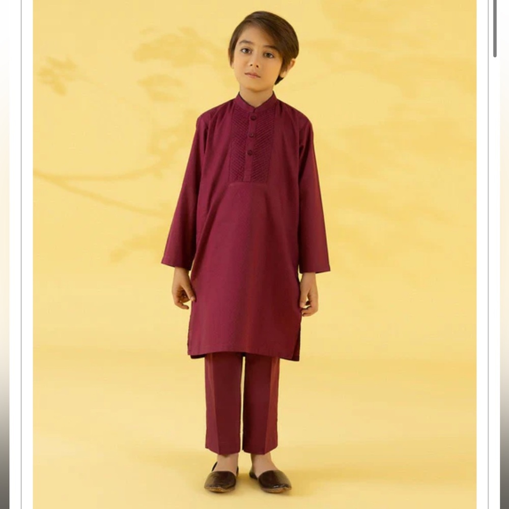 NWT 2-3T size Boys Maroon Indian Pakistani Traditional Outfit